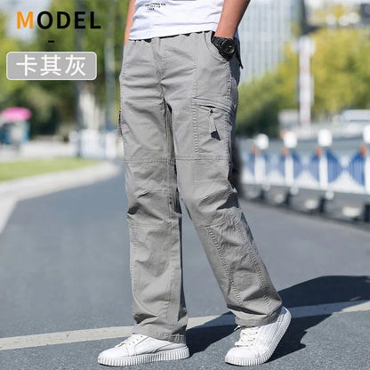 Men's Cargo Pants Cotton Black Work Pants Summer Casual Climbing Joggers Man Sweatpants Sports Spring Autumn Twill Trousers