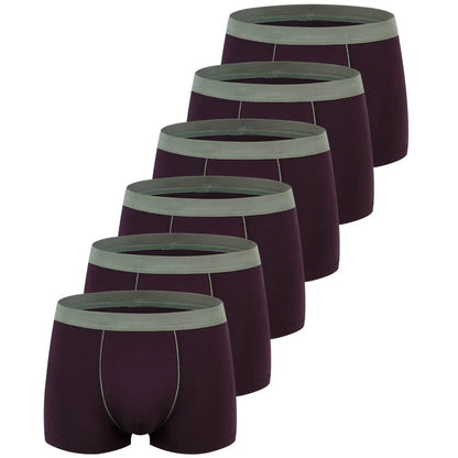 6pcs/Lot Large Size Seamless Underwear Men Solid Cotton Boxer Shorts Men's Panties Breathable Boxers Mens Pack Underpants Man