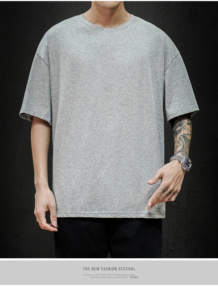 LEGIBLE 2025 Summer Men's T Shirt Casual Loose Cotton Short Sleeve T-Shirt Mens Top Tee shirt Men