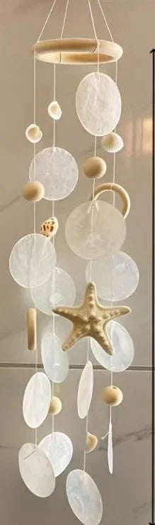 Natural Seashell Wind Chimes - Handmade Coastal Decor for Tranquil Spaces