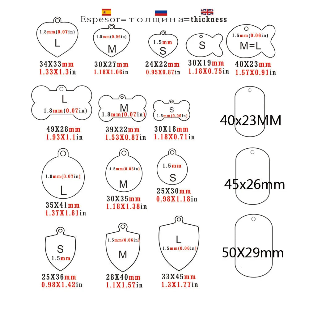 Dog ID Tag Free Engraving Name Tel Cat Collar Harness Pendant Clothes Accessories For Pet Custom Puppy Kitten Leash Pet Supplies