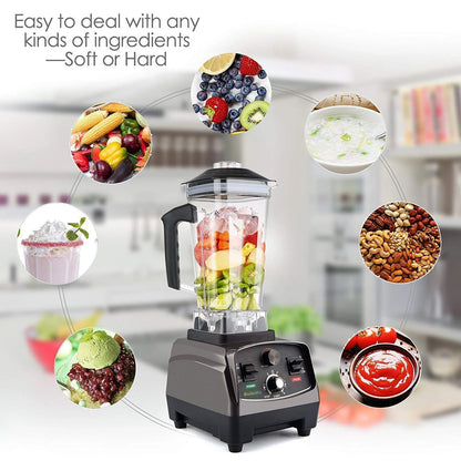 Heavy Duty Commercial Blender - 2200W Timer Mixer Juicer with 2L BPA Free Jar for Smoothies and Food Processing