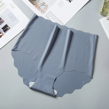 3Pcs/Set Ice Silk Panties Women Hip Lift Briefs Seamless Underwear Female High Waist Panties M-XXL Underpants Invisible Lingerie