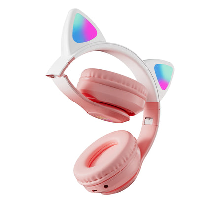 Wireless Cat Ear Headphones – Kids Gaming Headset With Microphone & RGB Lights