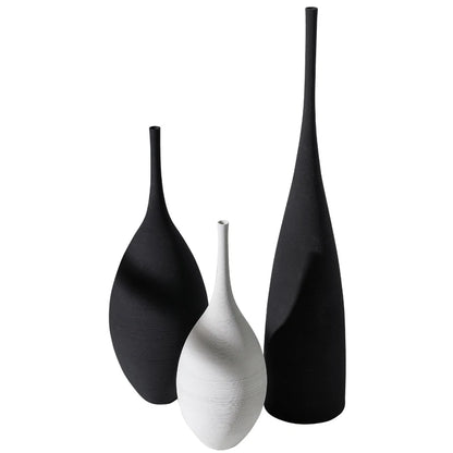 Nordic Style Round Ceramic Vase - Handmade Decorative Home Art - ZOOMNSTORE