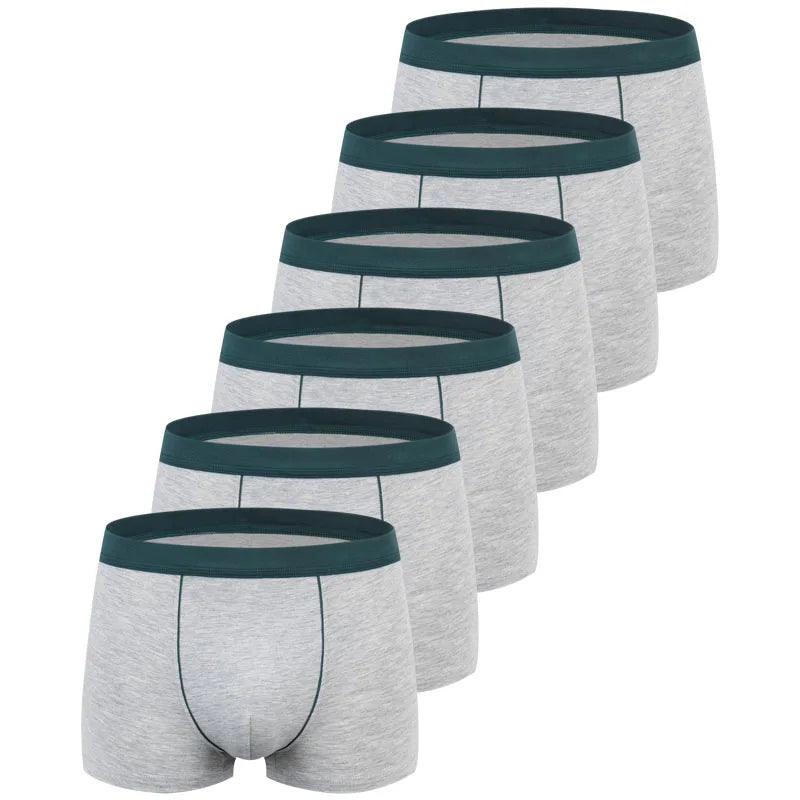 6pcs/Lot Large Size Seamless Underwear Men Solid Cotton Boxer Shorts Men's Panties Breathable Boxers Mens Pack Underpants Man
