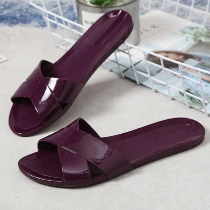 Size 36-41 Women's Sandals Slippers Summer Zapatos Mujer Flat Shoes Mules Clogs Female Peep Toe Soft Bottom Non-Slip Chaussures