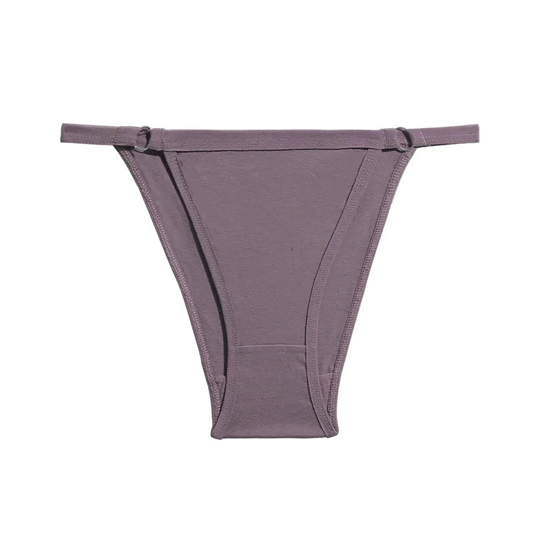 FINETOO 3PC/Set Women's Cotton Panties Underwear Metal Buckle Briefs M-2XL Female Underpant Low Waist Woman Sexy Panty Lingerie