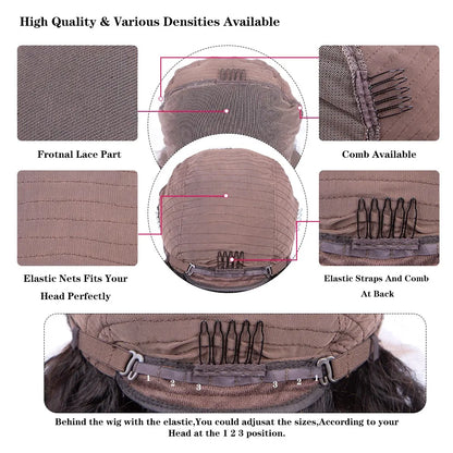 Hd Lace Frontal Wig 13x6 Lace Front Wig Human Hair Wigs - Bone Straight, Pre Plucked Hairline