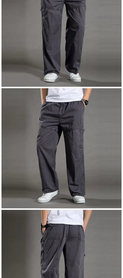 Men's Cargo Pants Cotton Black Work Pants Summer Casual Climbing Joggers Man Sweatpants Sports Spring Autumn Twill Trousers