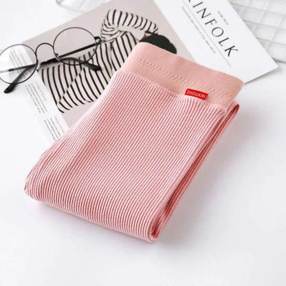 Ribbed Leggings Women - High Waist Cotton Blend Warm Winter Leggings | Casual Threaded Pants