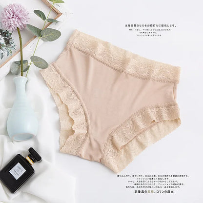 Natural silk high waist Briefs big plus size underwear women transparent seamless woman panties bragas mujer panty
