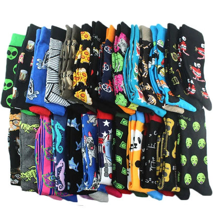 Funny Alien Shark Cotton Socks - Unisex Novelty Crew Socks - ZOOMNSTORE
