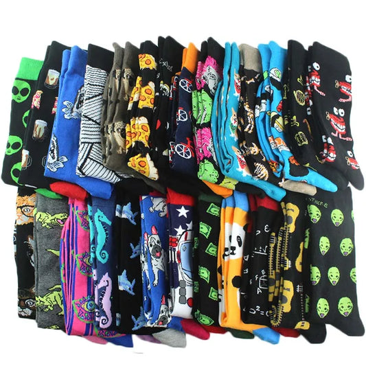 Funny Alien Shark Cotton Socks - Unisex Novelty Crew Socks - ZOOMNSTORE