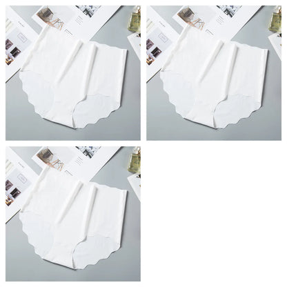 3Pcs/Set Ice Silk Panties Women Hip Lift Briefs Seamless Underwear Female High Waist Panties M-XXL Underpants Invisible Lingerie
