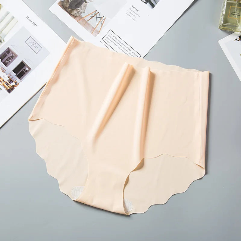 3Pcs/Set Ice Silk Panties Women Hip Lift Briefs Seamless Underwear Female High Waist Panties M-XXL Underpants Invisible Lingerie