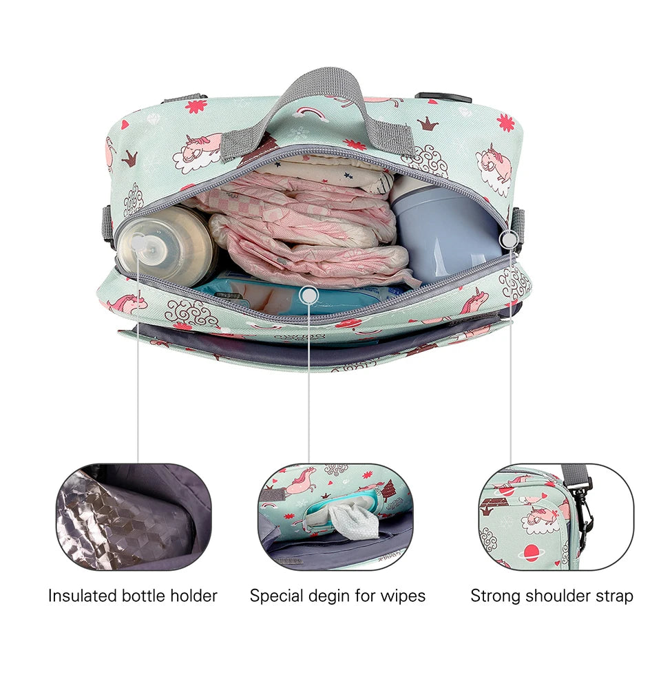 Baby Stroller Bag Waterproof Portable Outing Travel Mummy Bag Multifunction Diaper Bottle Storage Hanging Bag Pram Organizer