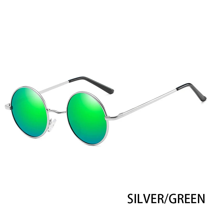 Polarized Round Sunglasses - Retro Metal Frame UV400 Protection Glasses for Driving & Fishing