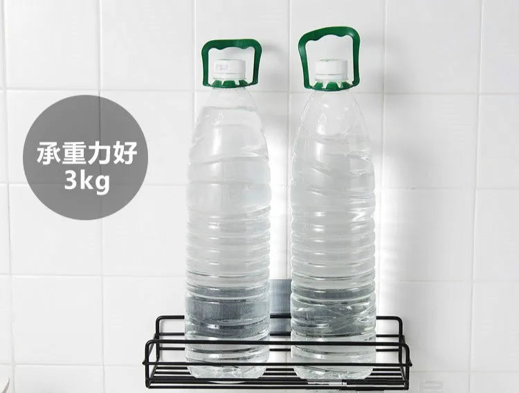 Wrought Iron Bathroom Shelf - Wall-Mounted Shower Gel Storage Rack