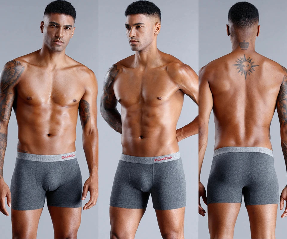 Mens Cotton Boxer Briefs - 3 Pack Comfortable Underwear