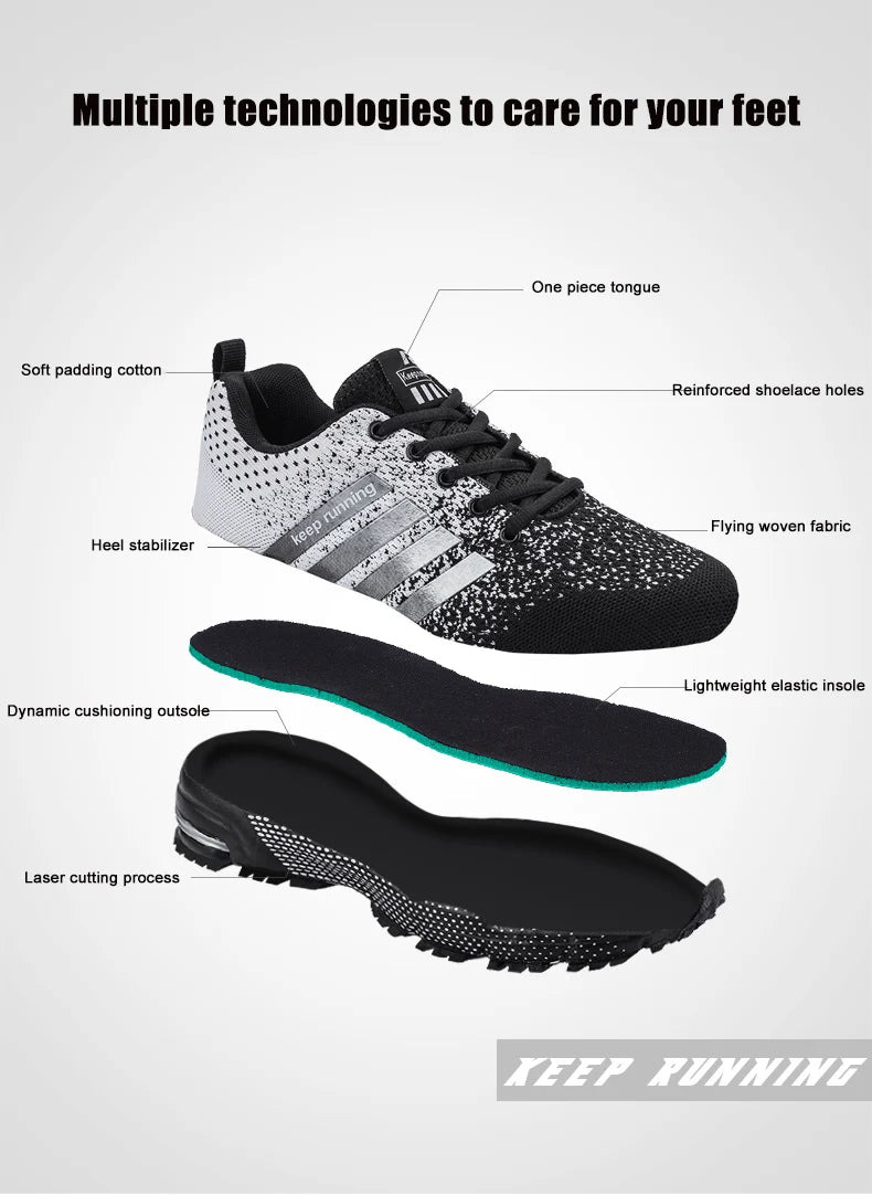 Men's Mesh Breathable Casual Shoes Non-Slip Stable Shock Absorption Lightweight Sneakers Couple Basket Homme 2020 la sportiva