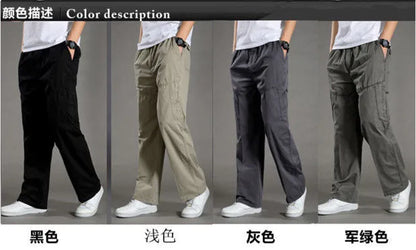 Men's Cargo Pants Cotton Black Work Pants Summer Casual Climbing Joggers Man Sweatpants Sports Spring Autumn Twill Trousers