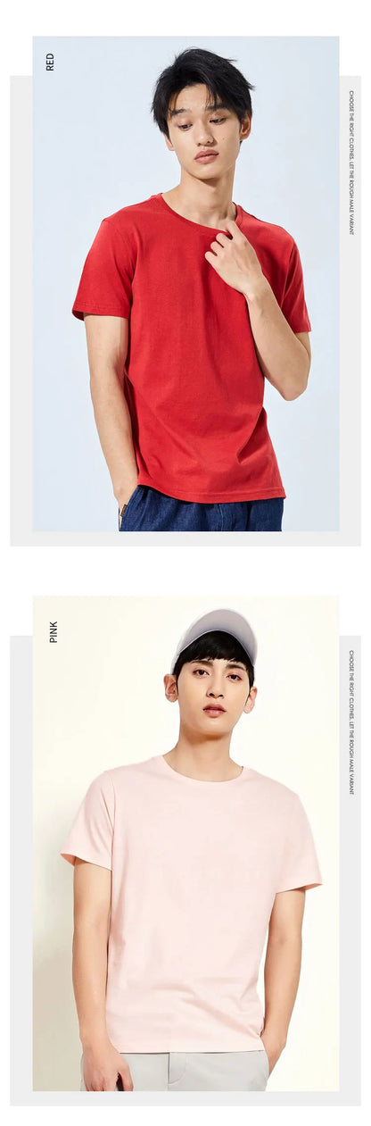 Semir Summer Cotton T Shirts Men 2025 Simple O Neck Stretch Solid New Tops Clothing Casual Tshirt Man Streetwear Cool Tee Shirts