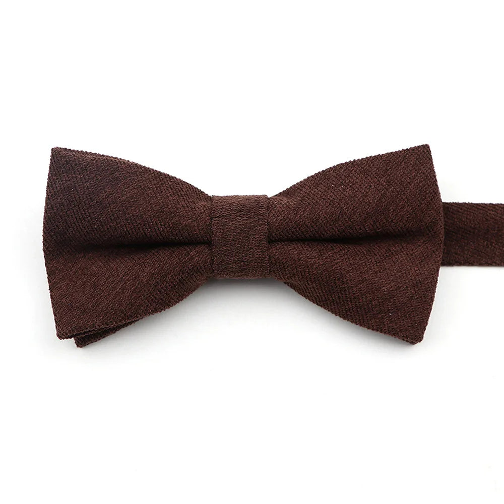 Solid Color Suede Bow Tie - Classic Men  Kids Bowknot for Weddings