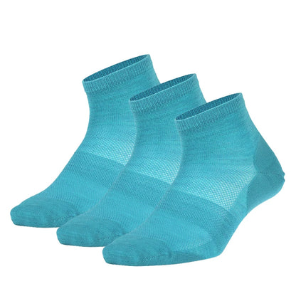 Merino Wool Athletic Socks - No Show Ankle Breathable Mesh, Toe Heel Reinforcement