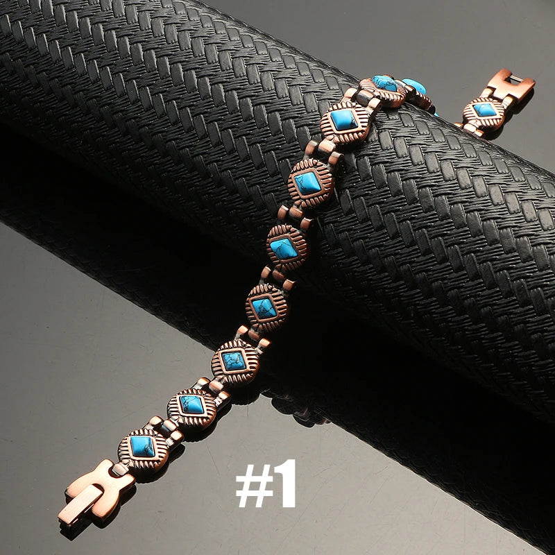 Vintage Copper Magnetic Bracelets For Women Pain Relief Pure Copper Adjustable Bio Energy Blood Pressure Accessory Bracelet