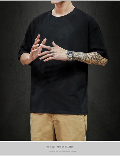LEGIBLE 2025 Summer Men's T Shirt Casual Loose Cotton Short Sleeve T-Shirt Mens Top Tee shirt Men