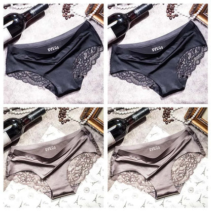 TEXIWAS 4pcs/lot Lace Panties Women Seamless Ladies Underwear Lace Briefs Sexy Panties for Women Comfort Lingerie Plus Size