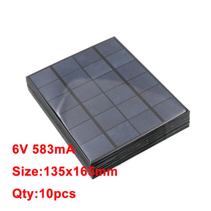 10PCS X DC Solar Panel 6V 100mA 167mA 183mA 333mA 500mA 583mA 750mA Solar Battery cell phone charger portable