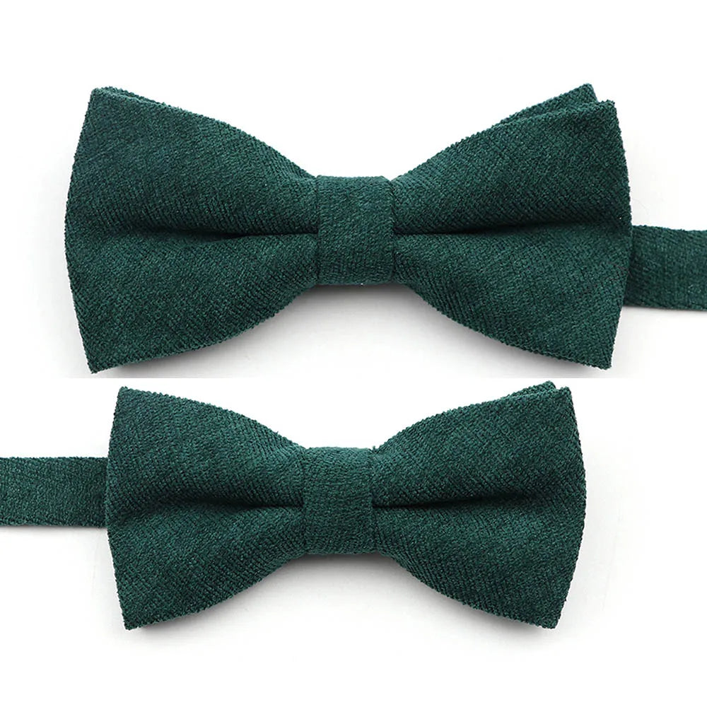 Solid Color Suede Bow Tie - Classic Men  Kids Bowknot for Weddings