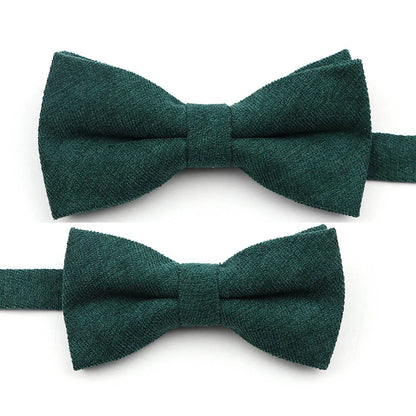 Solid Color Suede Bow Tie - Classic Men  Kids Bowknot for Weddings