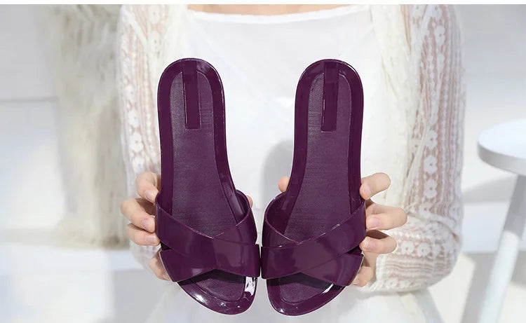 Size 36-41 Women's Sandals Slippers Summer Zapatos Mujer Flat Shoes Mules Clogs Female Peep Toe Soft Bottom Non-Slip Chaussures