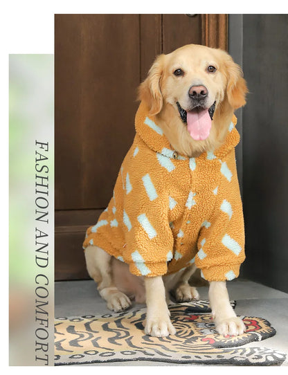 Big Dog Winter Jacket - Lambs Wool Coat for Large & Medium Dogs | Windproof, Thick Warm Pet Apparel
