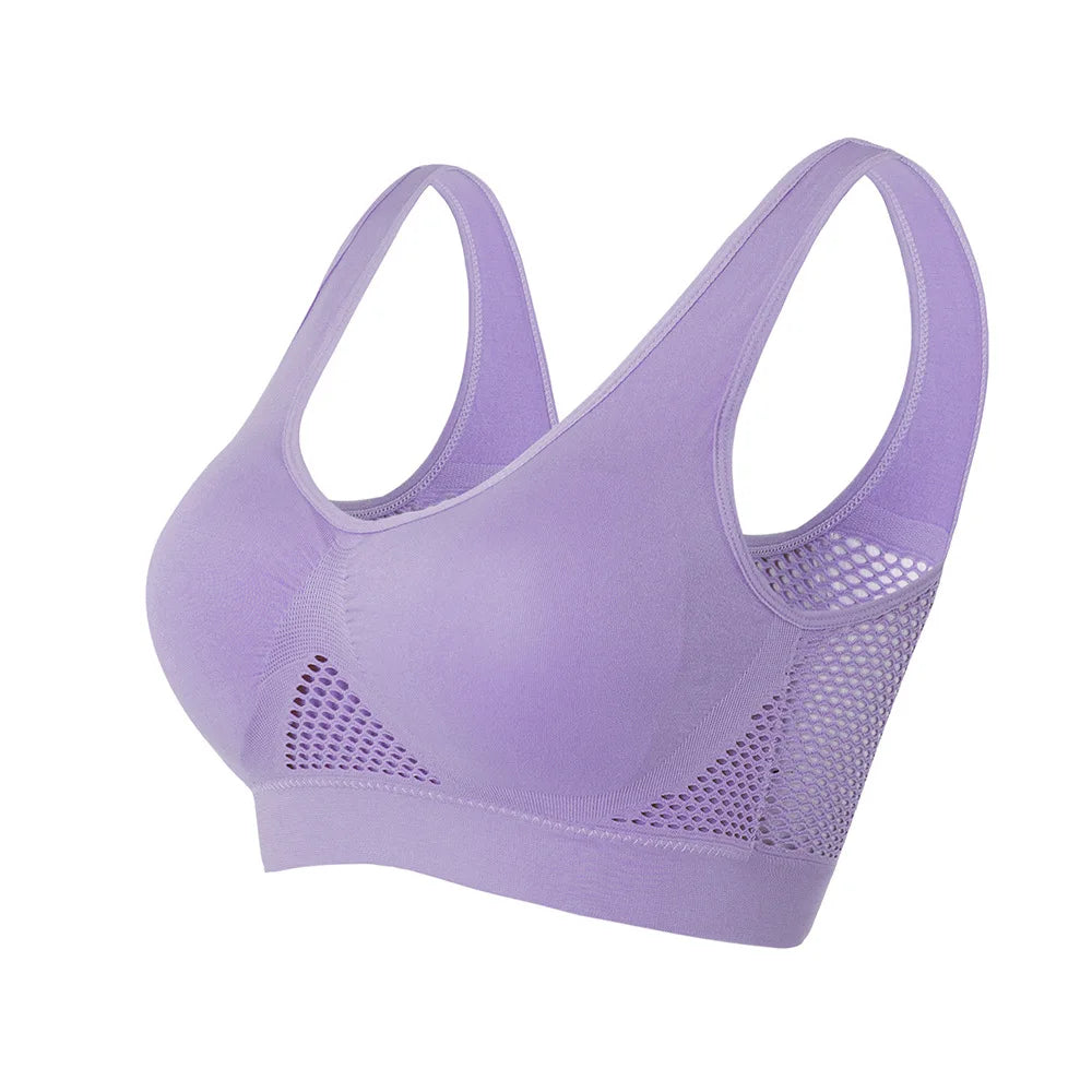 Women Sport Bra - Padded Wire Free Fitness Crop Tops | Breathable Yoga Running Vest
