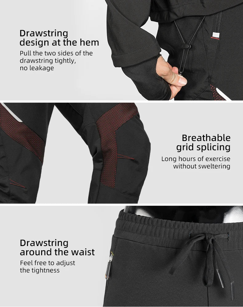 Winter Cycling Jersey - Thermal Cycling Wear Windproof Suit for Men Women | Reflective Bike Clothing