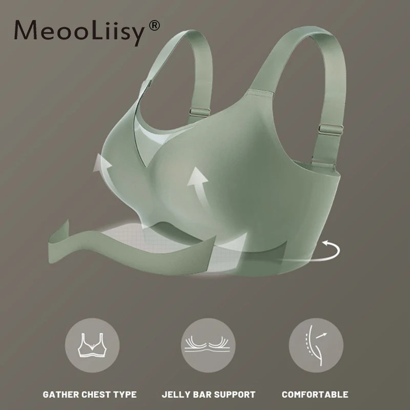 MeooLiisy C to F Cup Plus Size Tube Top Underwear Minimizer Seamless Active Bras Wireless Surper Comfortable Lingerie  XXXXL