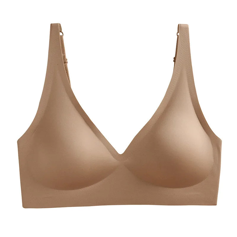 Push Up Seamless Bras - Wire Free Padded Bralette With Removable Padding, Adjustable Strap Bra