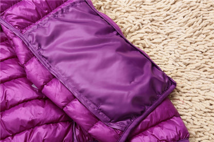 Women Puffer Jacket - Plus Size Jackets, Lightweight Down Coat With Zipper Closure