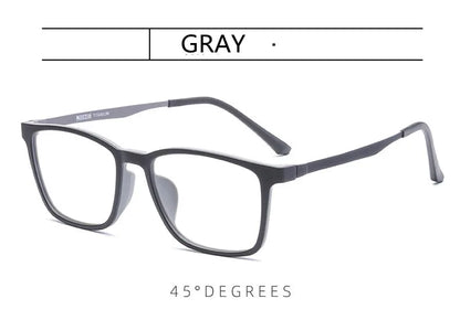 Titanium Reading Glasses - Lightweight Rectangle Frame with Blue Light Blocking