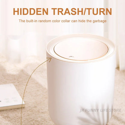 Wooden High Foot Trash Can - Creative Bathroom  Kitchen Wastebin with Press Cover