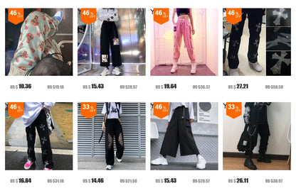 Blue Sweet Embroidered Casual Trousers Women Japanese Versatile Trend Summer High Waist Loose Multi Pocket Wide Leg Cargo Pants