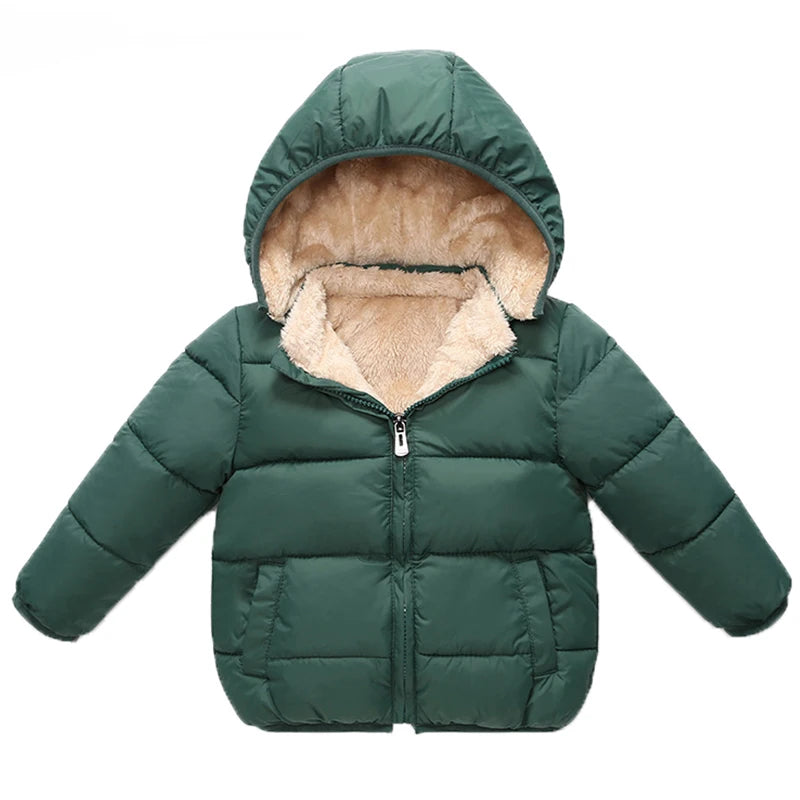 Kids Winter Jackets - Toddler Warm Coats With Zipper Closure | Heavyweight Cotton Outerwear