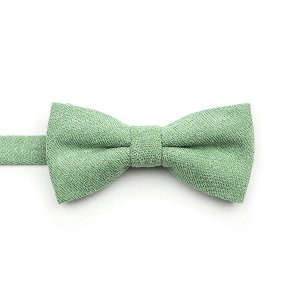 Solid Color Suede Bow Tie - Classic Men  Kids Bowknot for Weddings