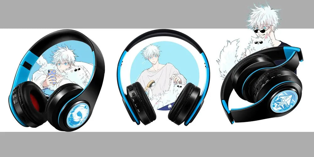 Cosplay Anime Jujutsu Kaisen Gojou Satoru Hint Tone Wireless Bluetooth Headset Head Mounted Plug In Card Mobile Phone Headphones