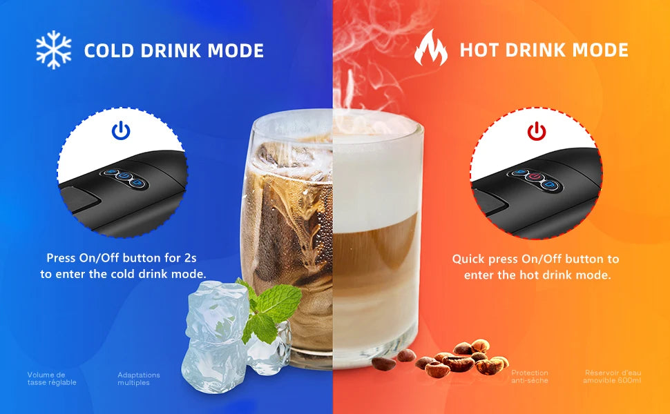 HiBREW 4-in-1 Coffee Machine - 19 Bar Espresso  Pod Maker for Hot  Cold Drinks - ZOOMNSTORE