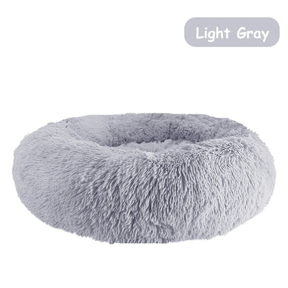 Donut Dog Bed - Soft Plush Pet Bed With Raised Rim | Warm Washable Cushion